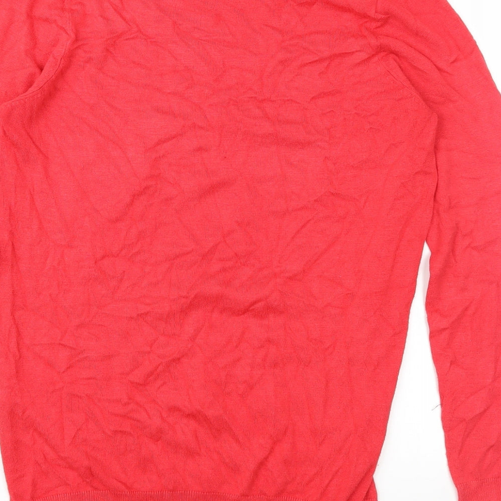 Peacocks Womens Red  Knit Pullover Jumper Size 12