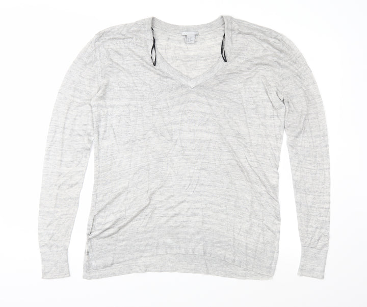 H&M Womens Grey  Knit Pullover Jumper Size M