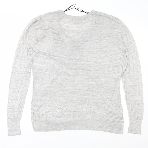 H&M Womens Grey  Knit Pullover Jumper Size M