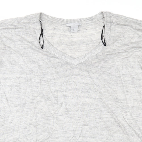H&M Womens Grey  Knit Pullover Jumper Size M