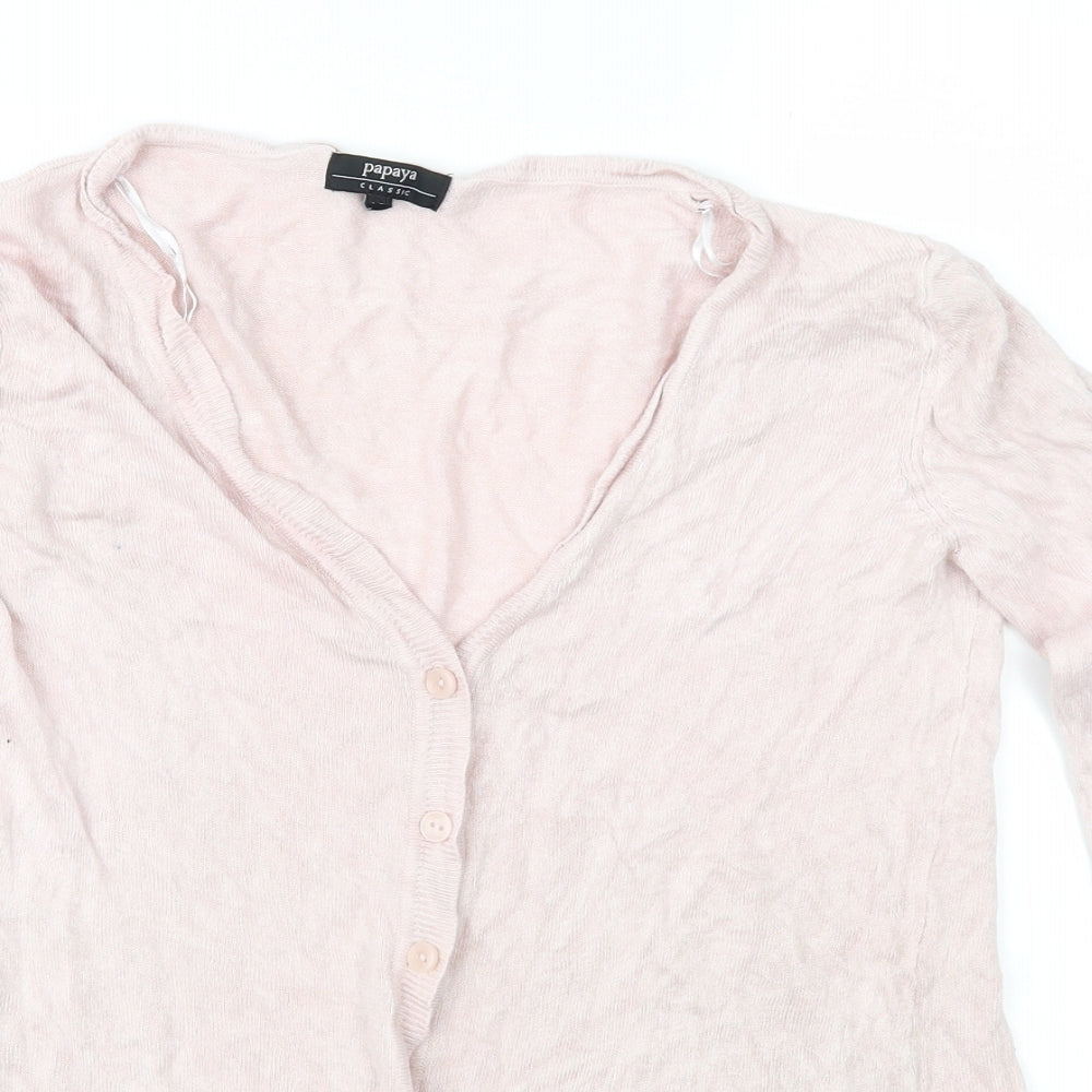 Papaya Womens Pink  Knit Cardigan Jumper Size 12