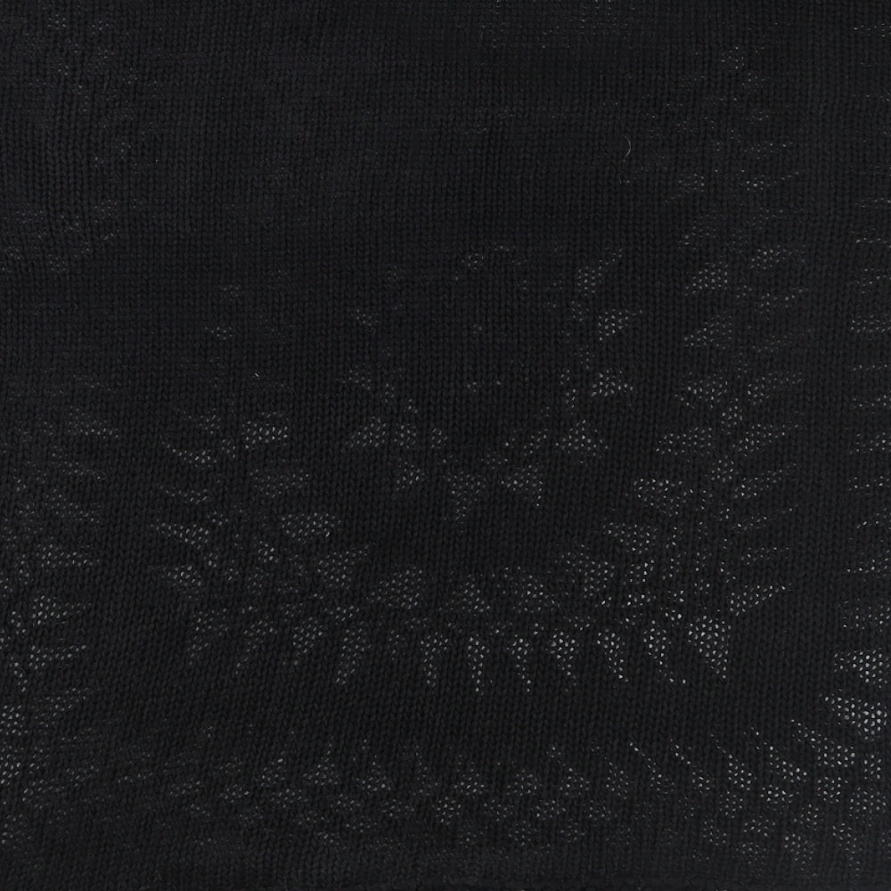 F&F Womens Black  Crochet Pullover Jumper Size 12