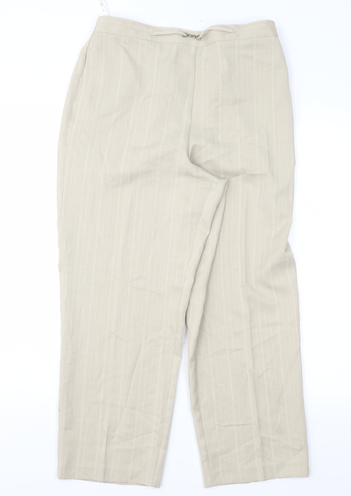 Bonmarché Womens Beige Striped  Trousers  Size 14 L26 in