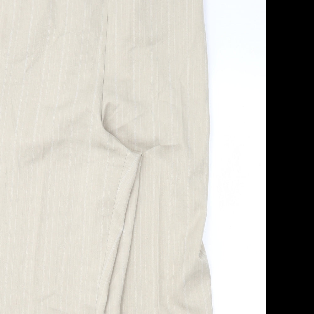 Bonmarché Womens Beige Striped  Trousers  Size 14 L26 in