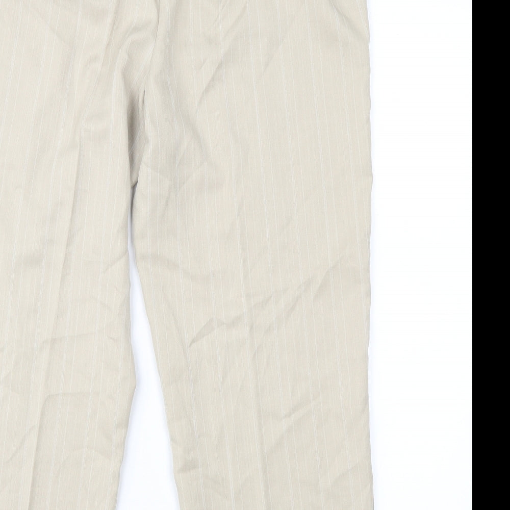 Bonmarché Womens Beige Striped  Trousers  Size 14 L26 in