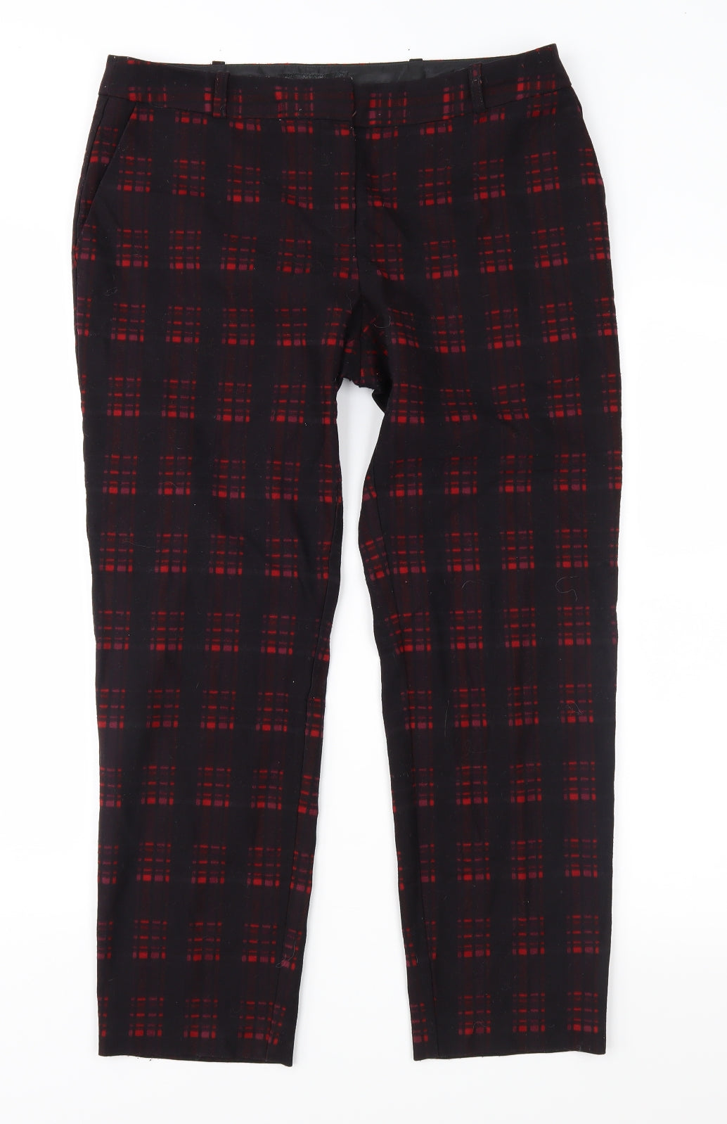 NEXT Womens Purple Check  Trousers  Size 32 in L26 in