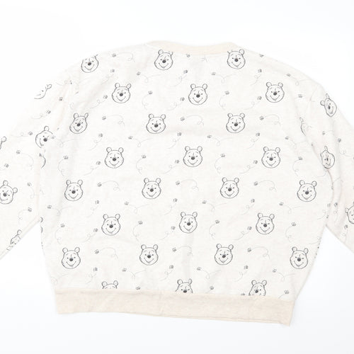 Disney Womens Beige Geometric  Pullover Sweatshirt Size M  - Winnie The Pooh
