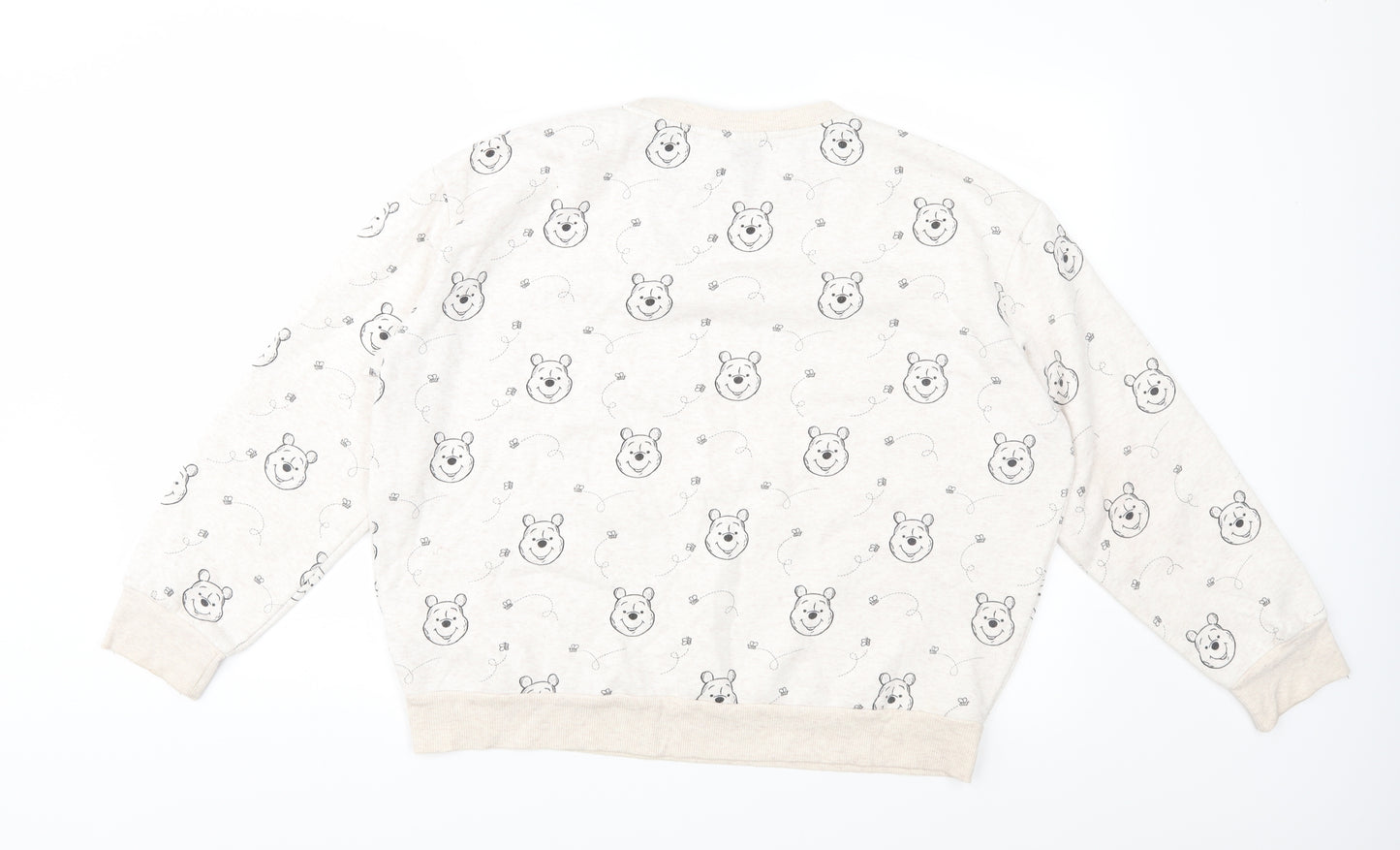 Disney Womens Beige Geometric  Pullover Sweatshirt Size M  - Winnie The Pooh
