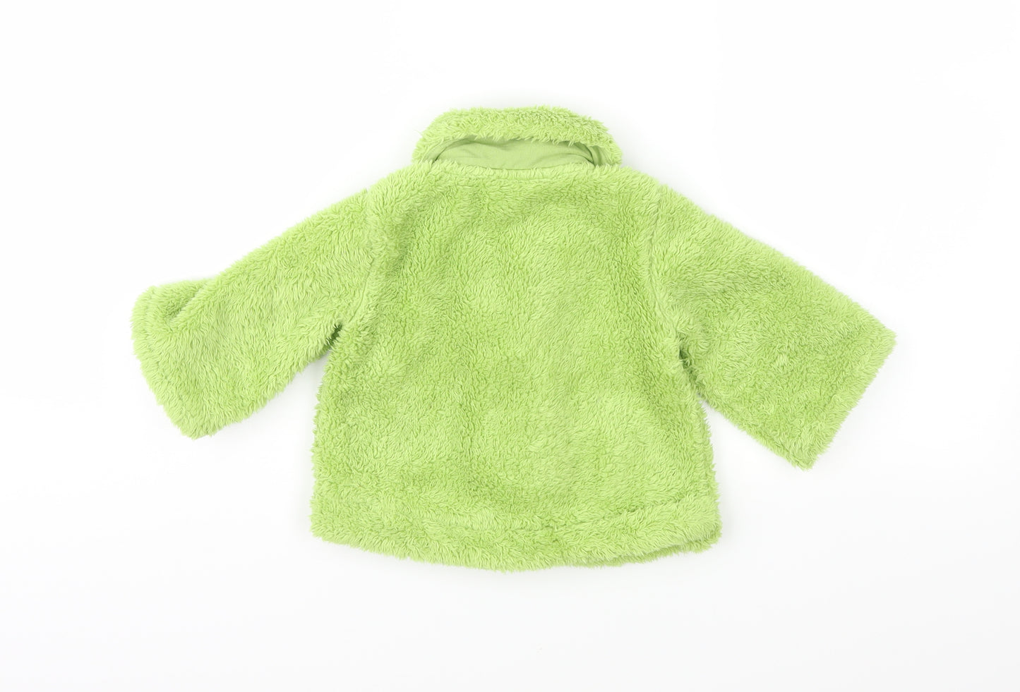 NEXT Girls Green  Fleece Overcoat Coat Size 6-9 Months
