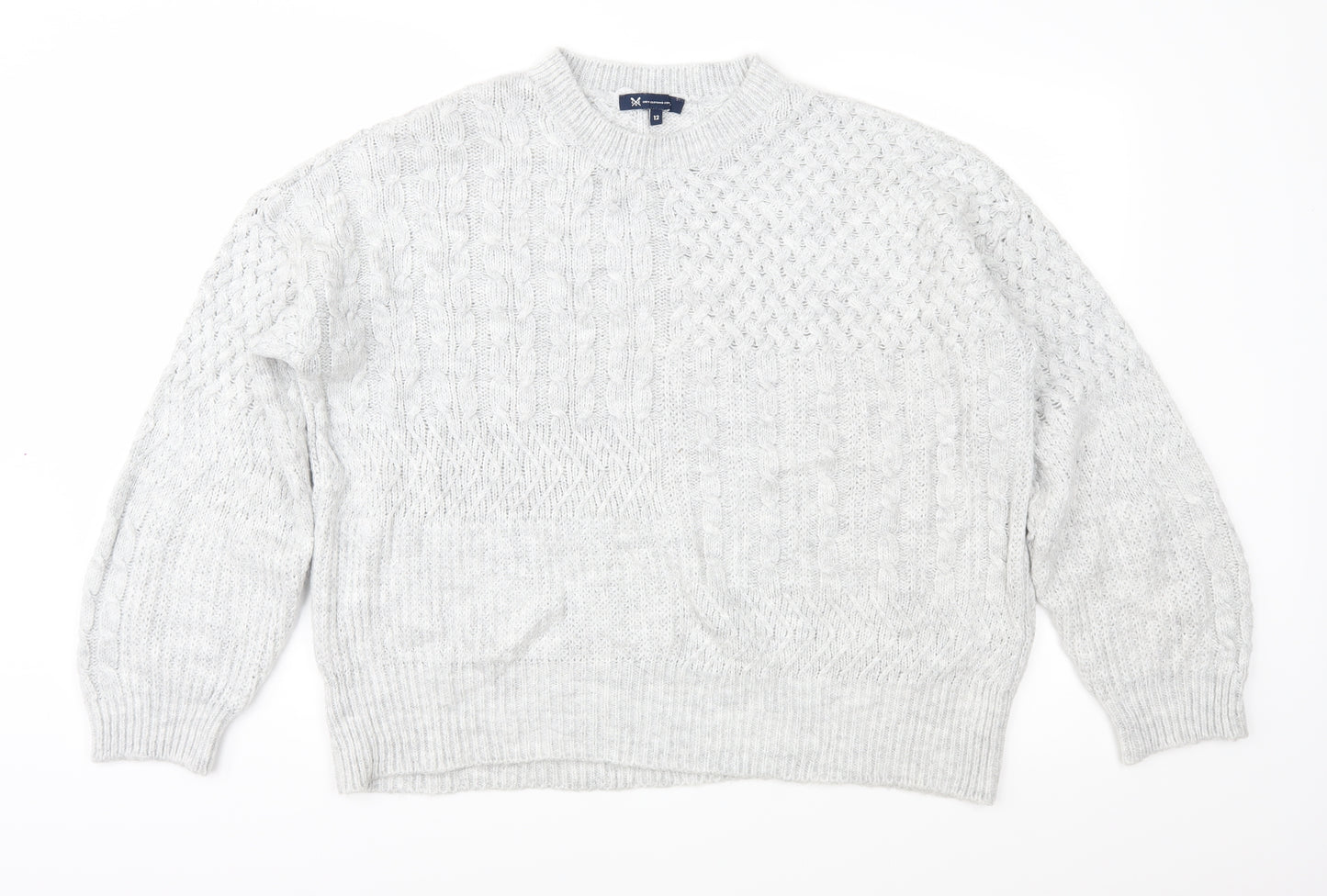 Crew Clothing Womens Grey  Knit Pullover Jumper Size 12