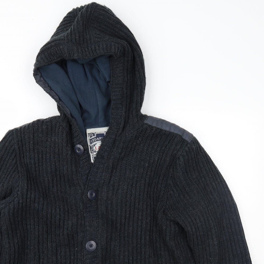 Cedar Wood State Mens Blue  Knit Jacket Coatigan Size L