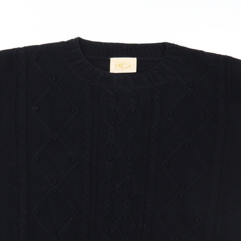 Country Casuals Womens Black  Knit Pullover Jumper Size L
