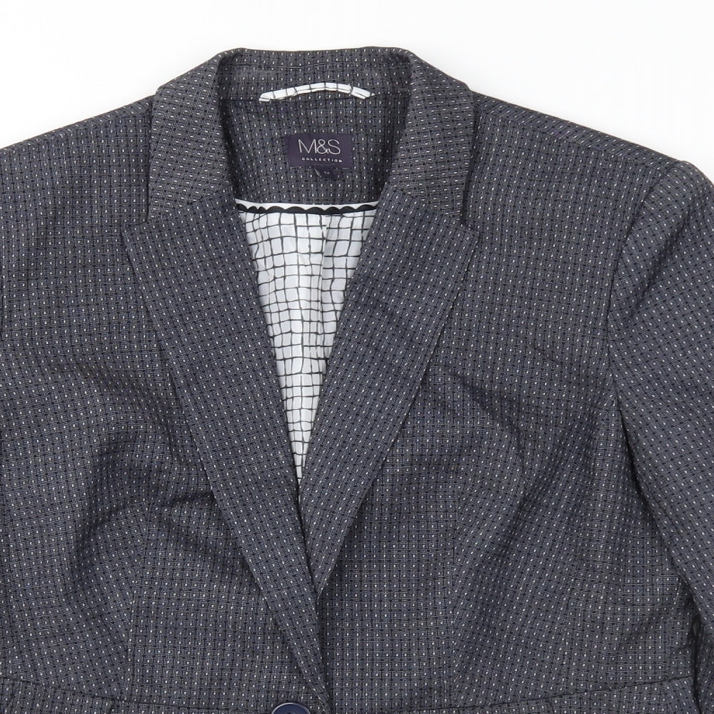 Marks and Spencer Womens Blue Spotted  Jacket Suit Jacket Size 12