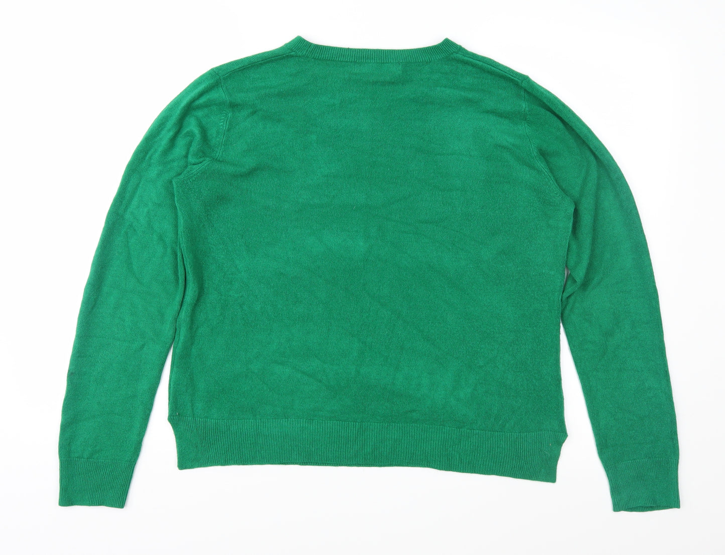 Marks and Spencer Womens Green  Knit Pullover Jumper Size 14