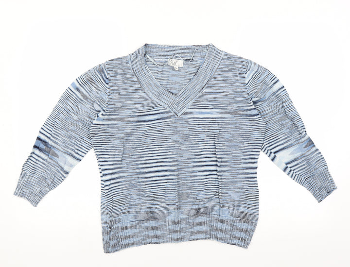 Klass Womens Blue Pullover Jumper Size L