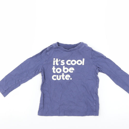 Fred & Flo Boys Blue   Basic T-Shirt Size 12-18 Months  - cool to be cute