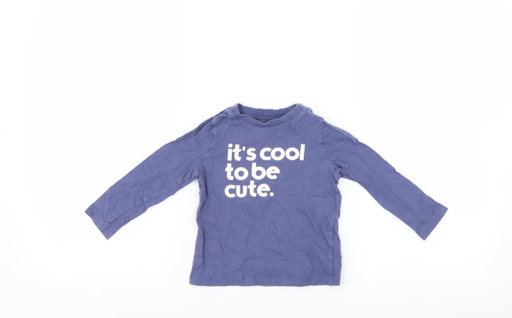 Fred & Flo Boys Blue   Basic T-Shirt Size 12-18 Months  - cool to be cute