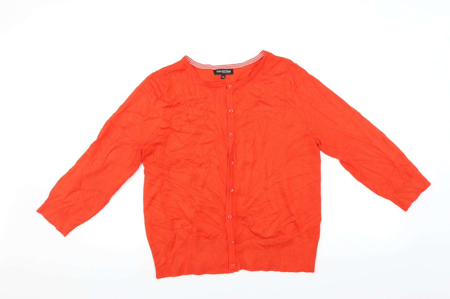 Debenhams Womens Orange   Cardigan Jumper Size 16
