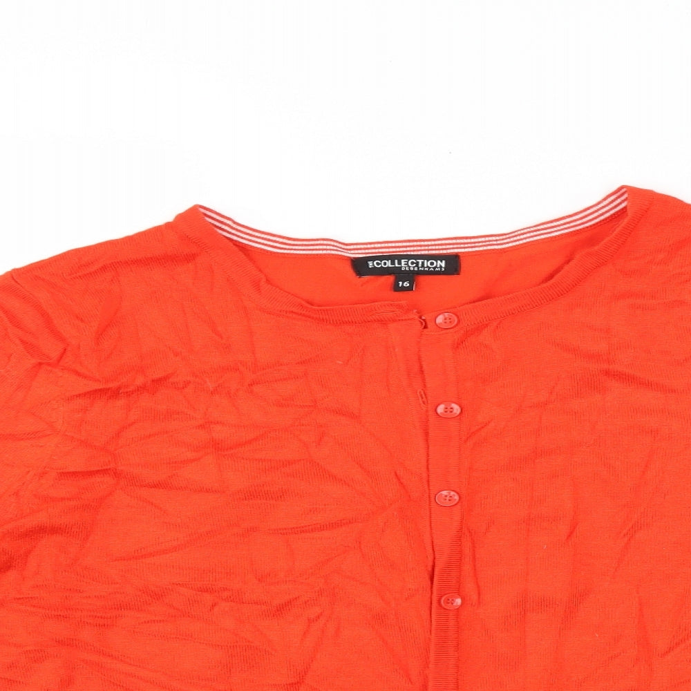 Debenhams Womens Orange   Cardigan Jumper Size 16