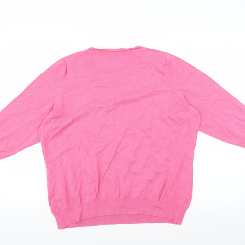 BM Collection Womens Pink   Pullover Jumper Size L  - beaded neckline