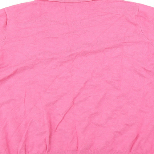 BM Collection Womens Pink   Pullover Jumper Size L  - beaded neckline
