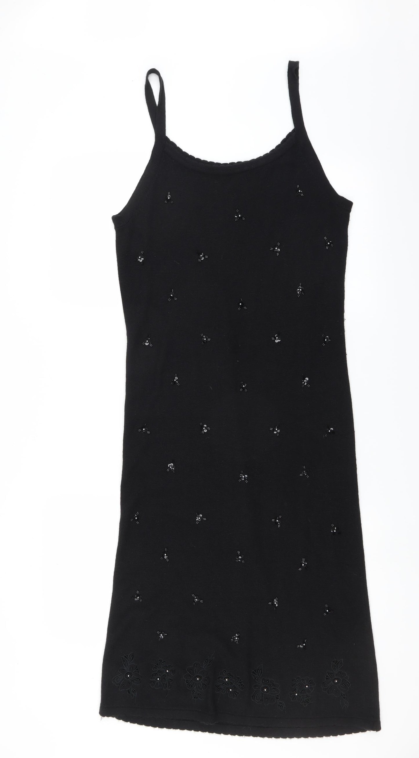 Etam Womens Black   Pencil Dress  Size 16  - beaded detail