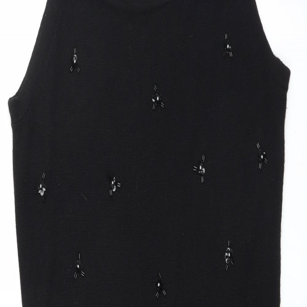 Etam Womens Black   Pencil Dress  Size 16  - beaded detail