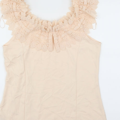 ORSAY Womens Pink   Basic Blouse Size XL  - lace neckline detail