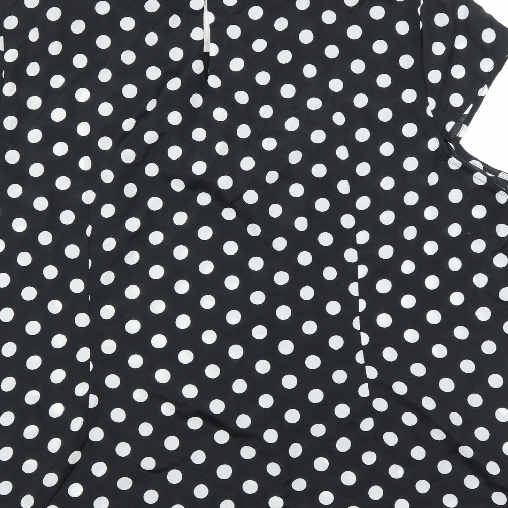 Marina Kaneva Womens Black Polka Dot  Basic Blouse Size 24