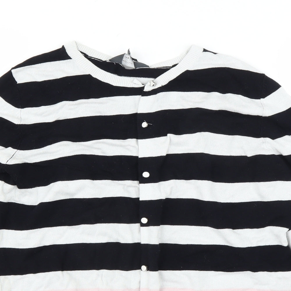 Dorothy Perkins Womens Black Striped  Cardigan Jumper Size 12