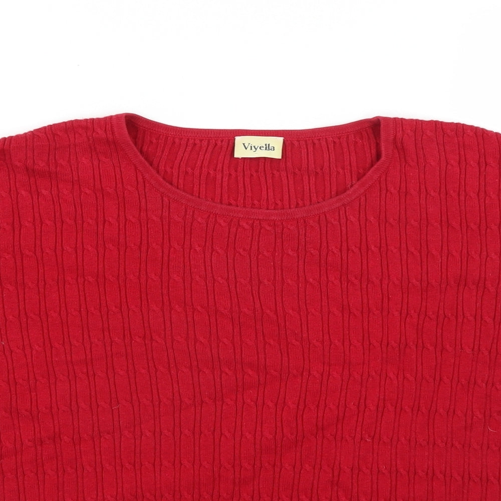 Viyella Womens Red   Pullover Jumper Size M