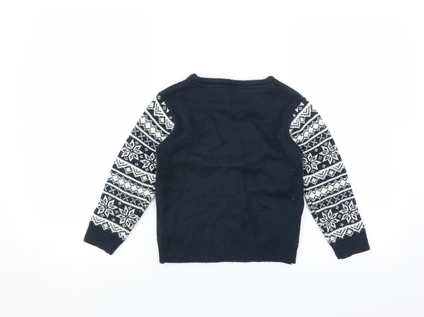 Primark Boys Blue   Pullover Jumper Size 5-6 Years  - Christmas Jumper