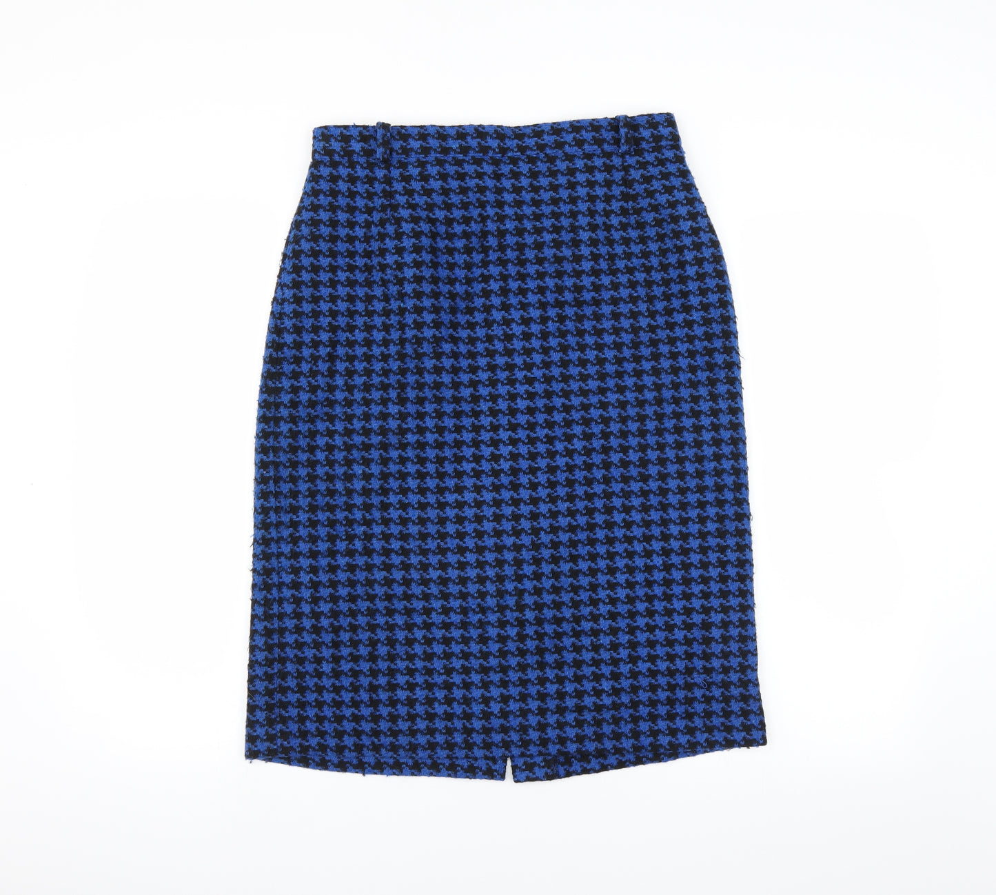 SportLeigh Womens Blue Houndstooth  Straight & Pencil Skirt Size 14