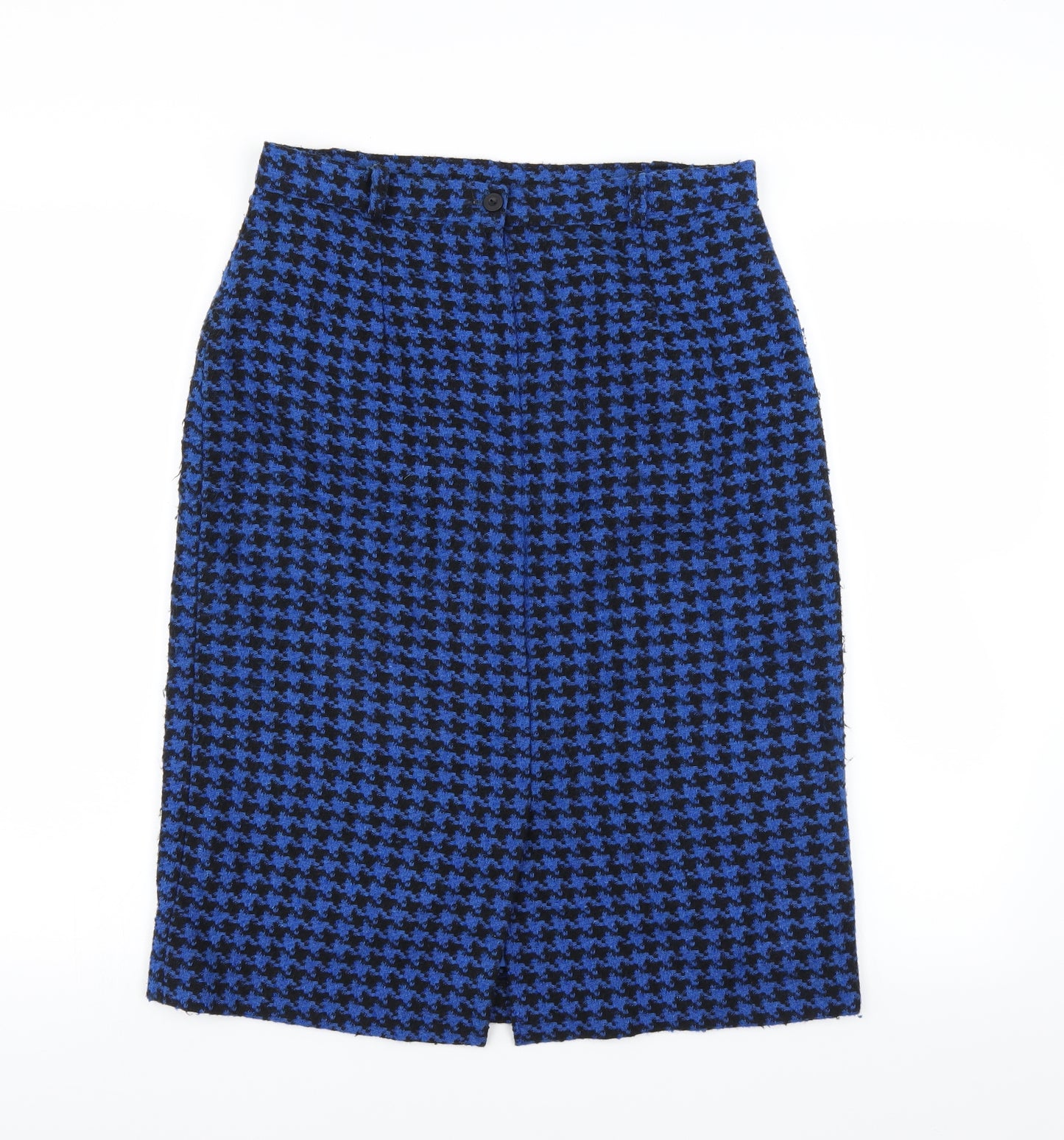 SportLeigh Womens Blue Houndstooth  Straight & Pencil Skirt Size 14