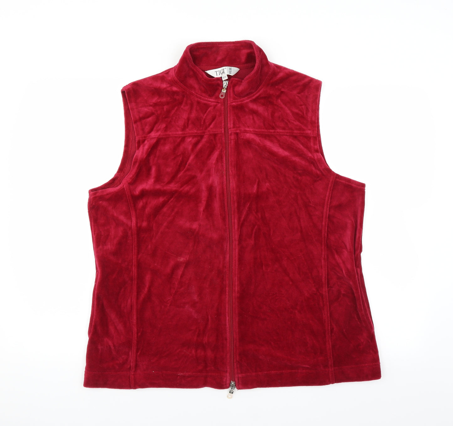 Tigi Womens Red   Full Zip Jumper Size 18