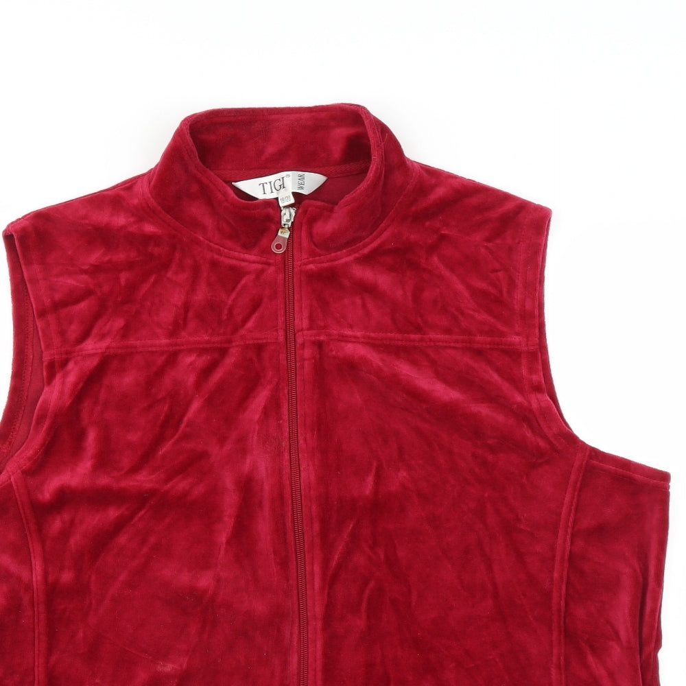 Tigi Womens Red   Full Zip Jumper Size 18