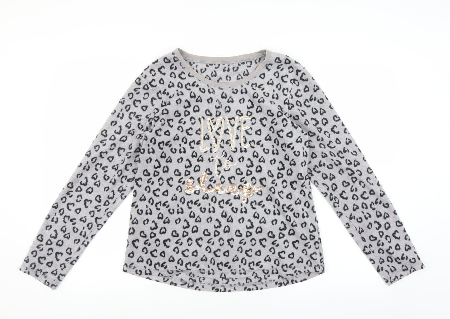 George Womens Grey Solid Fleece Top Pyjama Top Size 8  - Love to Sleep