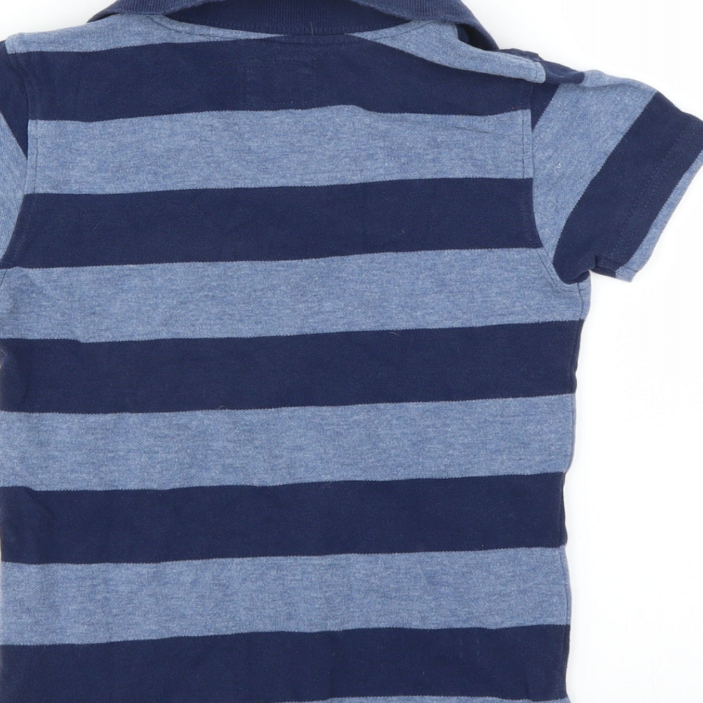 H&M Boys Blue Striped  Basic Polo Size 4-5 Years