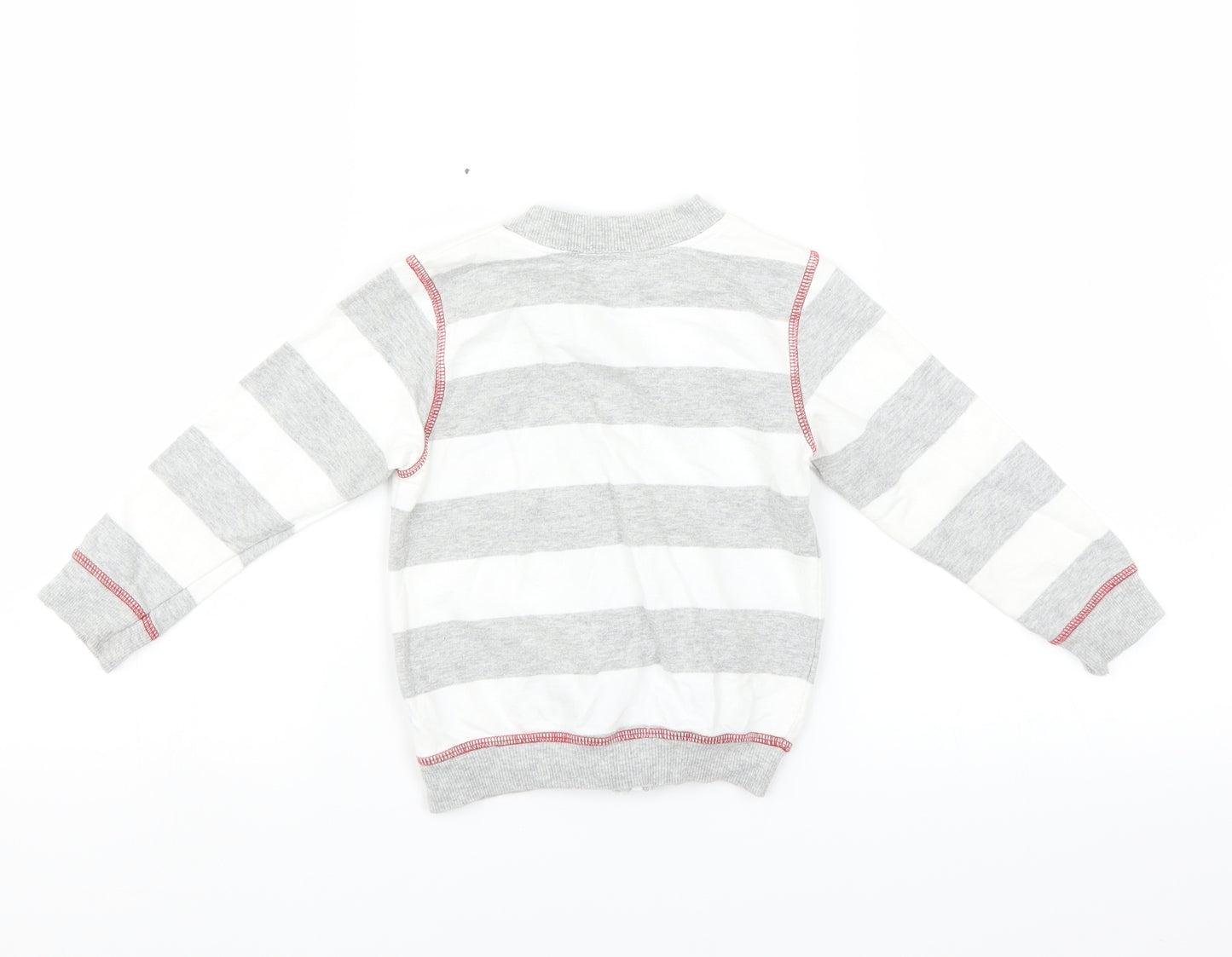 M&Co Baby Grey Striped  Full Zip Jumper Size 12-18 Months  - Monkey