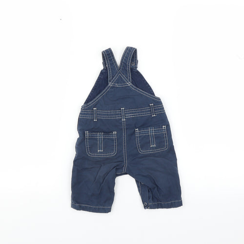 F&F Boys Blue   Dungaree Outfit/Set Size 3-6 Months  - boat embroidery