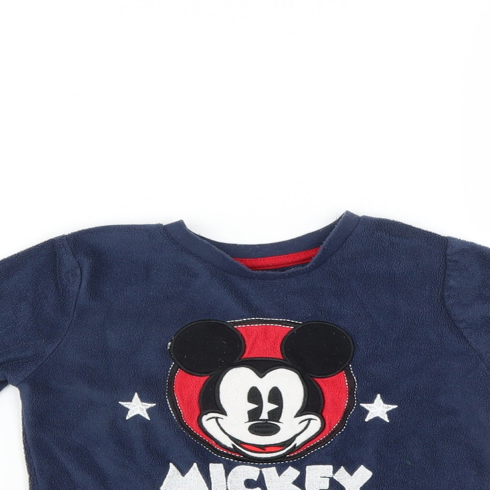 Primark Boys Blue  Fleece Pullover Jumper Size 2 Years  - Mickey mouse