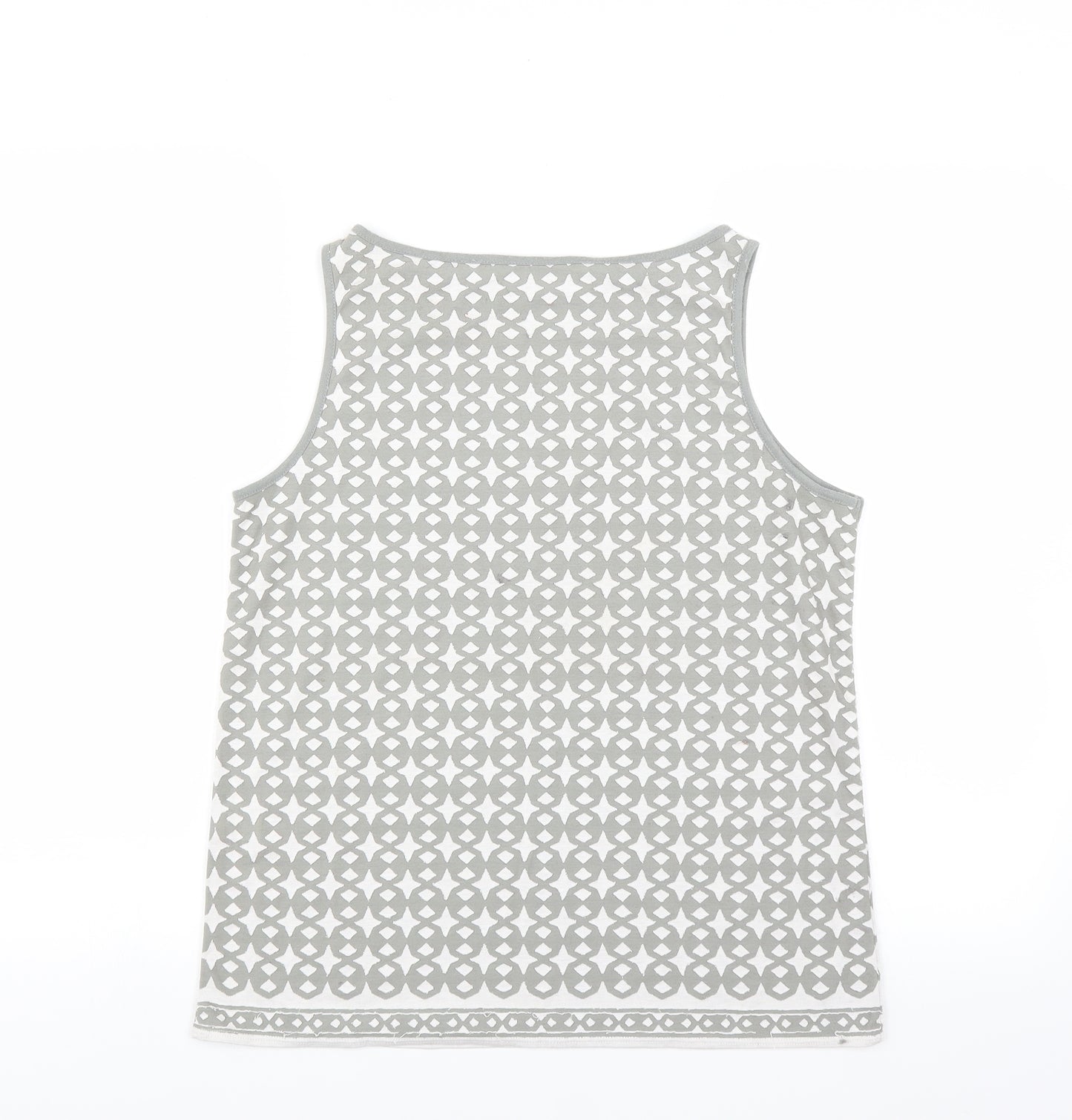 Max Studio Womens Green Geometric Rayon Basic Tank Size S