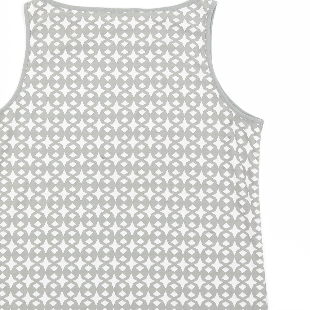 Max Studio Womens Green Geometric Rayon Basic Tank Size S