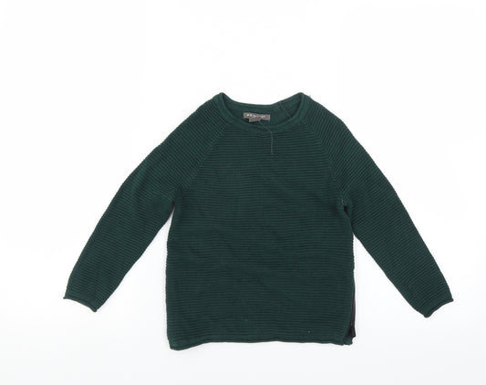Front view of Primark boys’ green jumper, size 3-4, years - zip sides