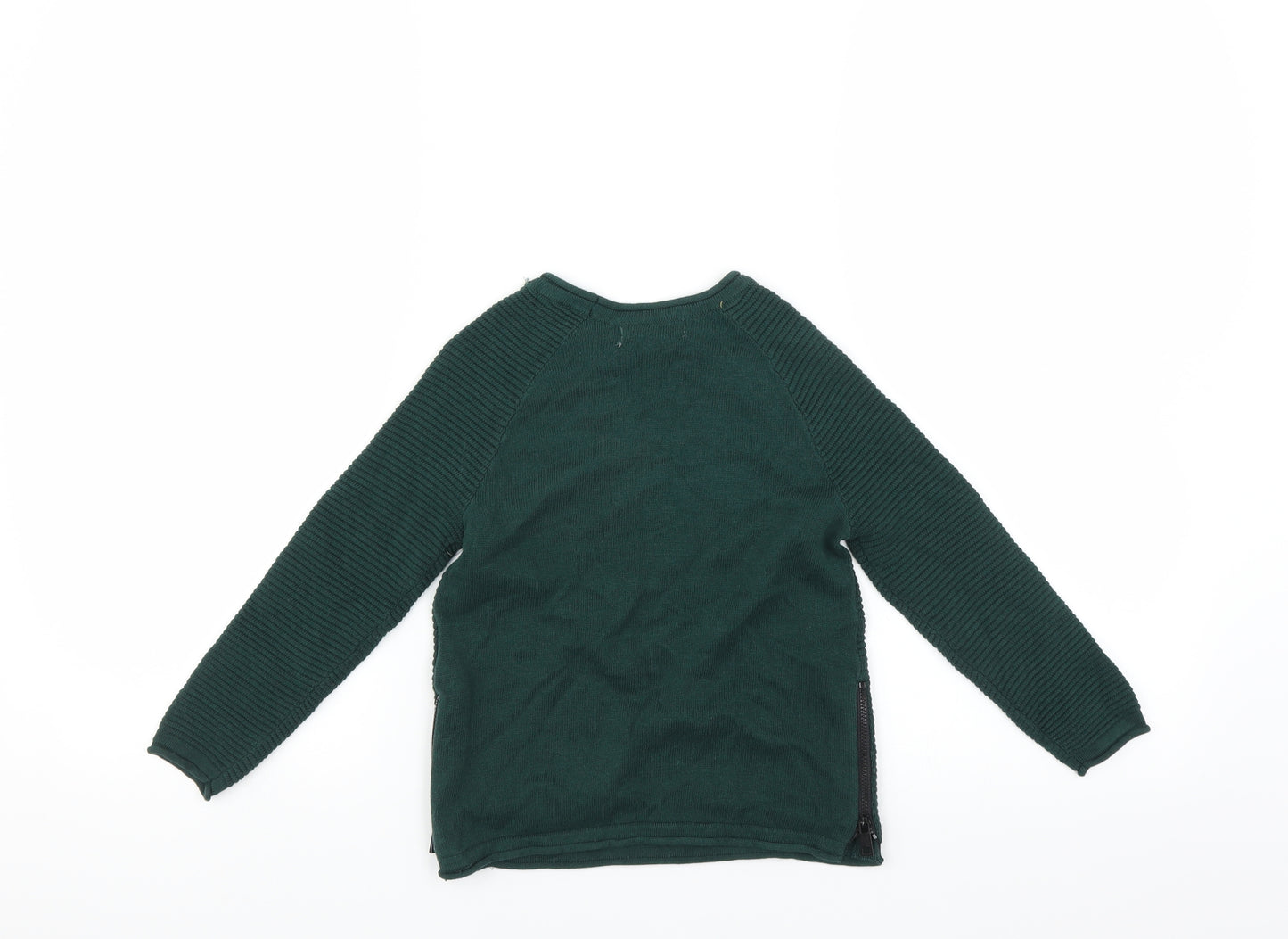 Primark Boys Green   Pullover Jumper Size 3-4 Years  - zip sides