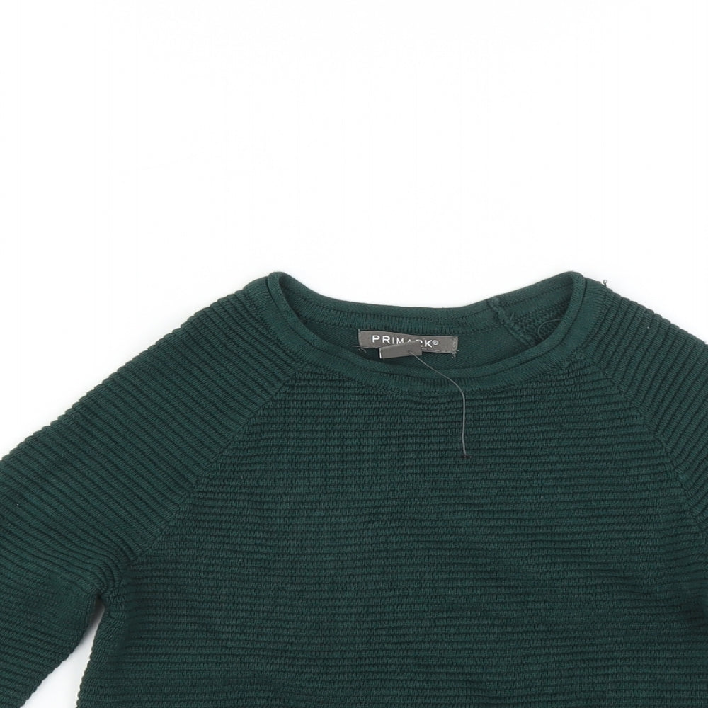 Primark Boys Green   Pullover Jumper Size 3-4 Years  - zip sides