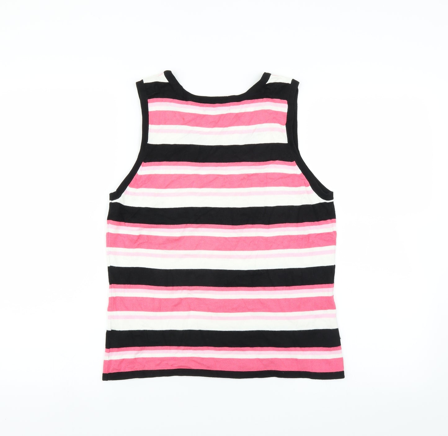 TEXT Womens Pink Striped  Pullover Jumper Size L