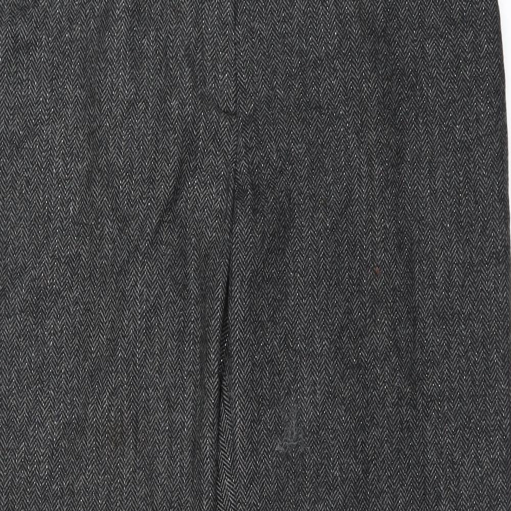 Marks and Spencer Womens Grey Herringbone  Trousers  Size 16 L30 in