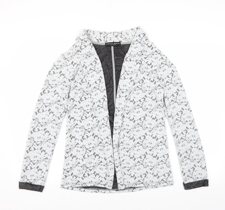 Dorothy Perkins Womens Grey Floral Jacket Blazer Size 10