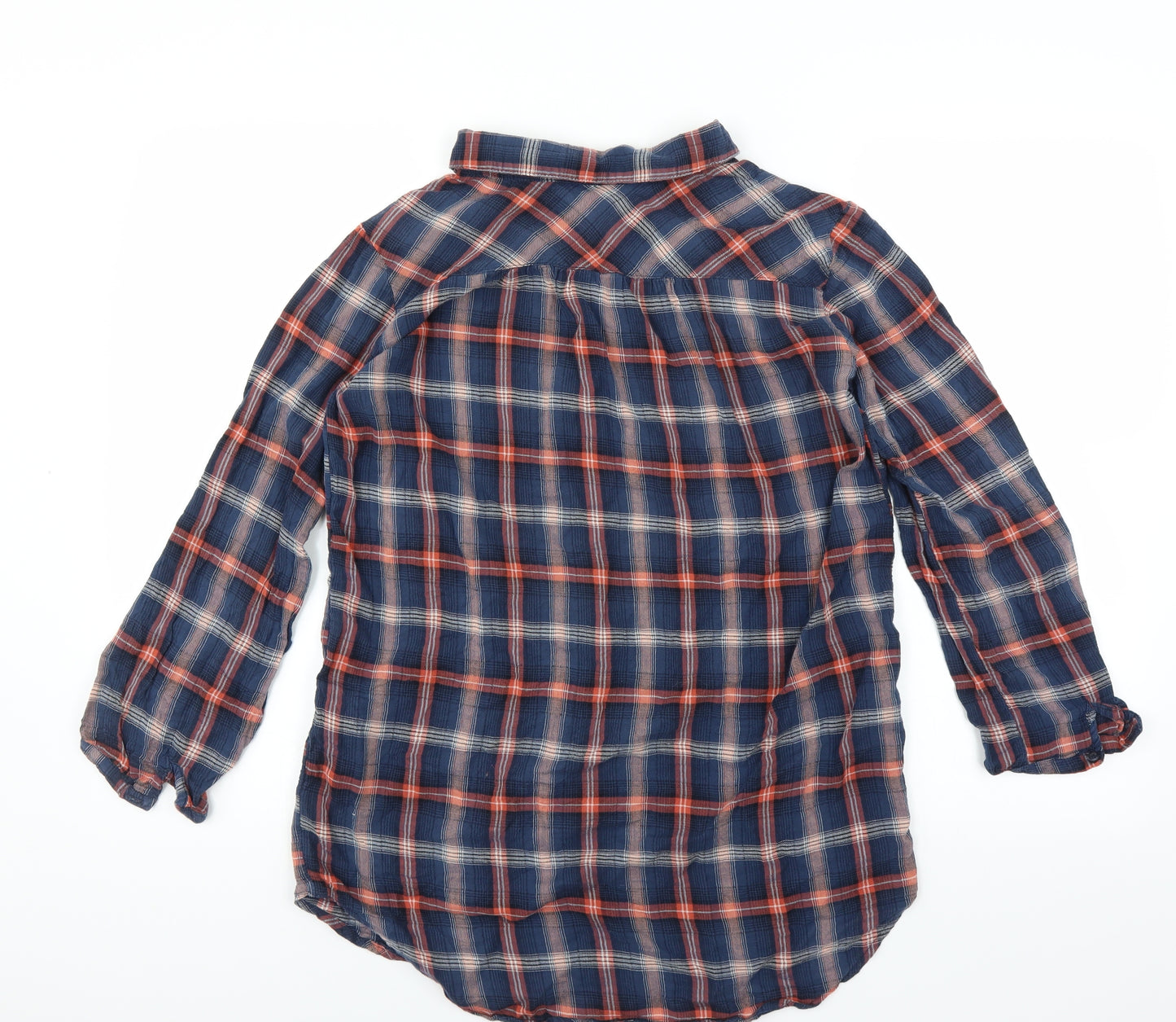 Divided by H&M Womens Blue Plaid  Basic Button-Up Size 8